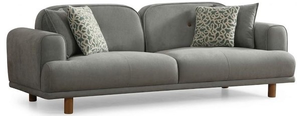 3-Sitzer Sofa Grau Wohnzimmer Stil Modern Bequem Komfortabel-image