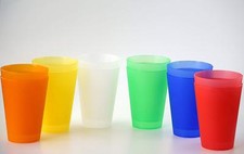 6 Plastik Mehrweg Trinkbecher 0,4 l Mix-Paket...