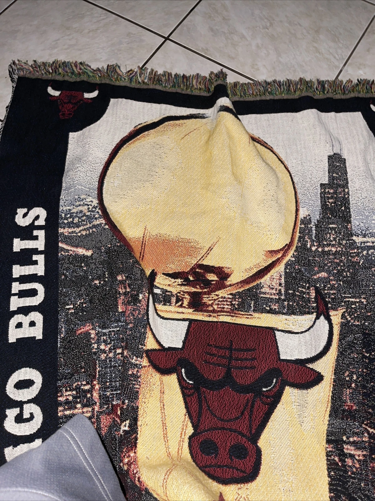 Chicago Bulls Woven Blanket NBA Champs used