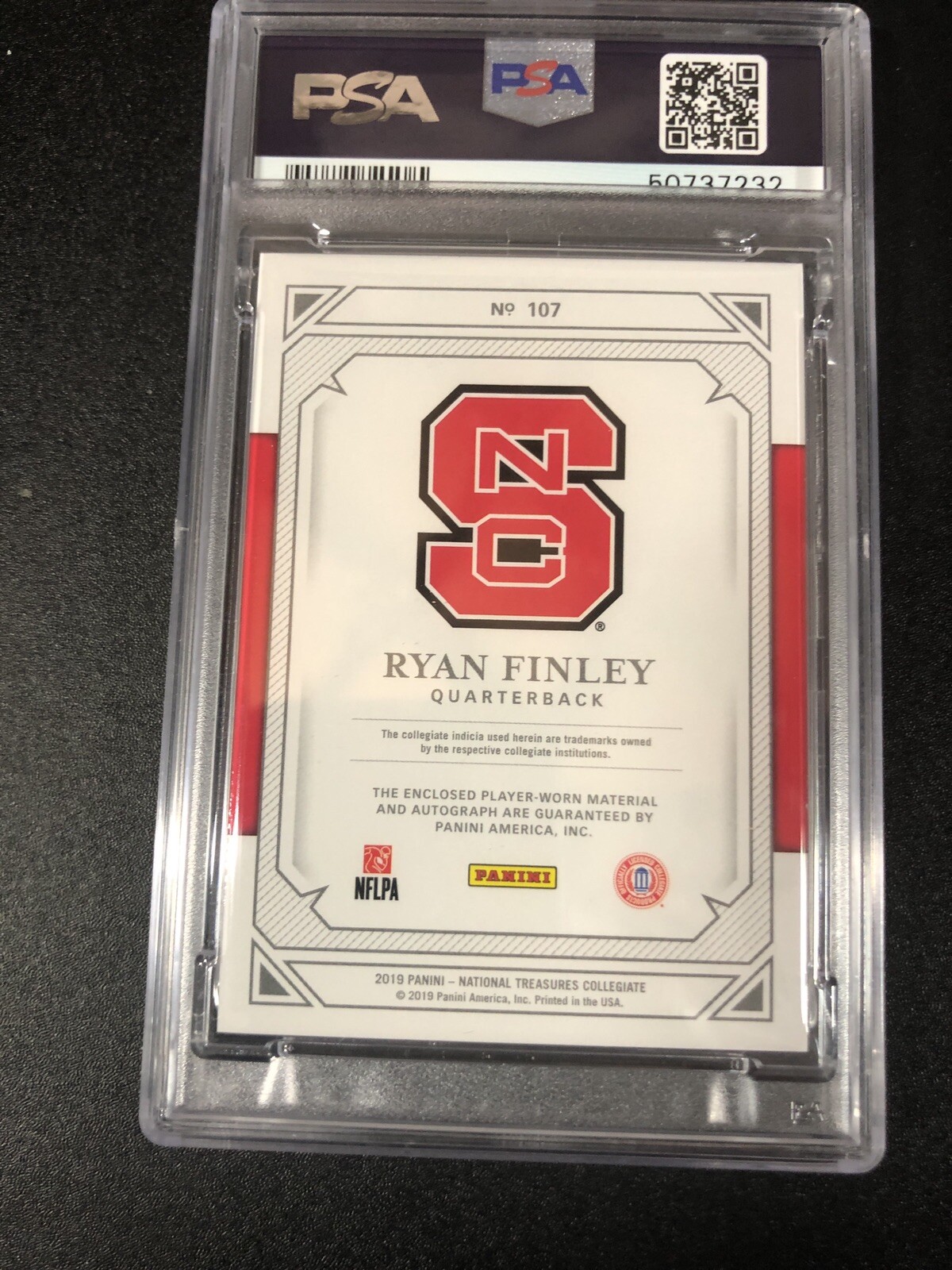 2019 Panini RYAN FINLEY #107 Auto National Treasures College Silver /25 PSA 8. view 2