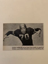 Hugh Webster Navy Midshipmen 1954 S&S Football Pictorial CO Panel