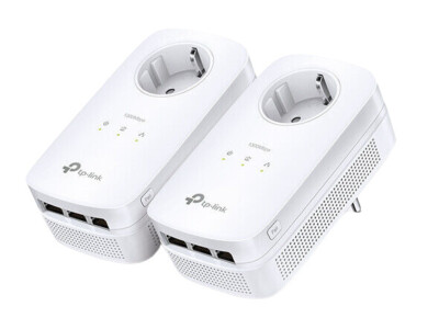 TP-Link AV1300-Gigabit Powerline-Adapter KIT mit Steckdose - 2er-Pack, Weiß