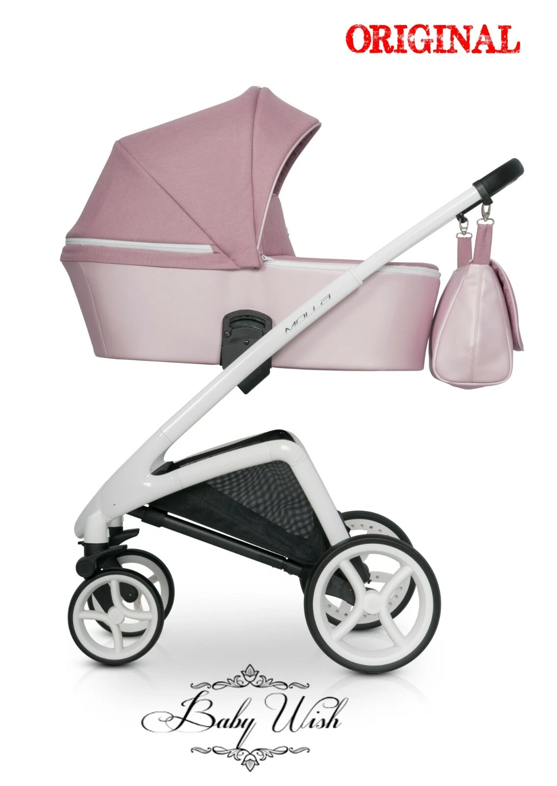 MOLLA RIKO BABY NEWBORN PRAM CARRYCOT / GONDOLA FREE EXTRAS, UK RETURN !!!