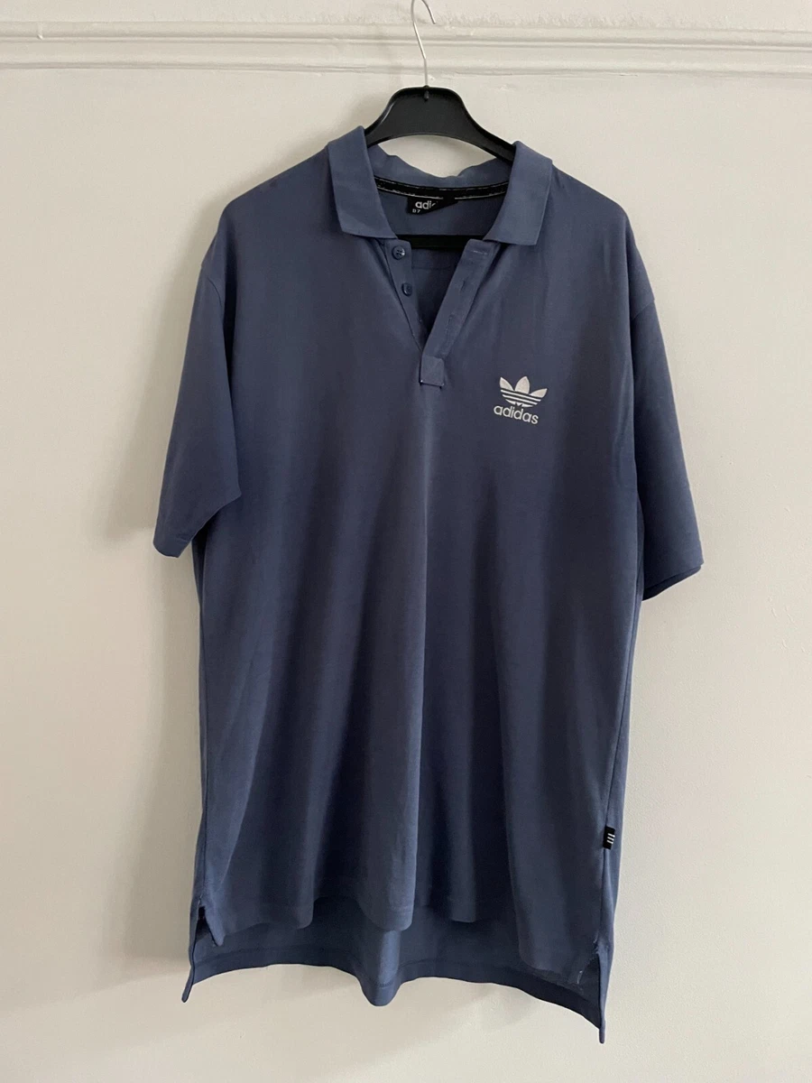ADIDAS ORIGINALS VINTAGE BLUE MEN S POLO SHIRT SIZE D7 F5 XXL 2XL USED B18
