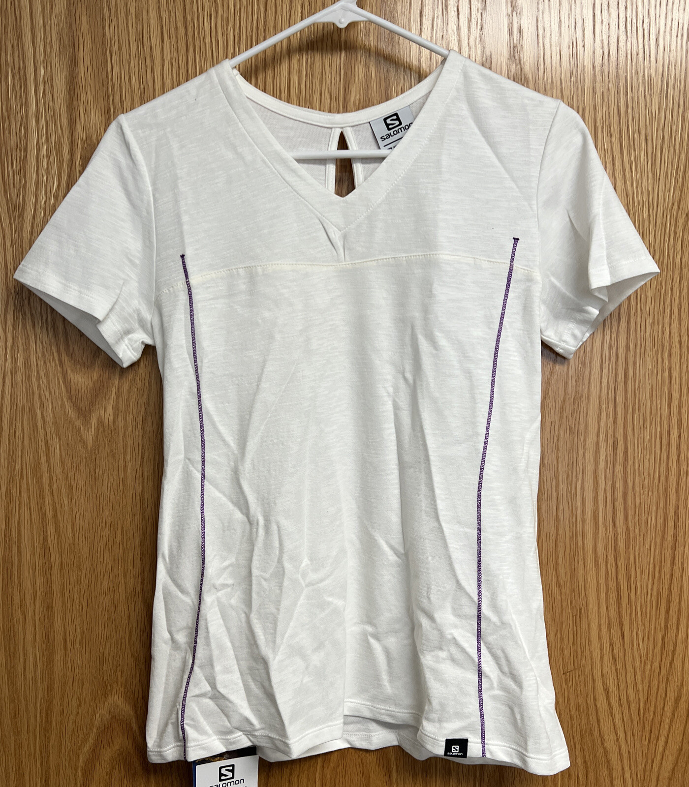 T shirt donna media Salomon "MOUNTAIN TEE" nuova con etichetta corsa escursionismo campeggio