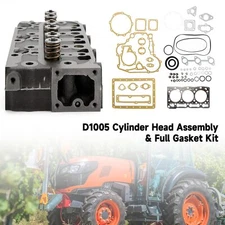 Complete Cylinder Head & Full Gasket Kit Compatible With Kubota D1005 Engine,