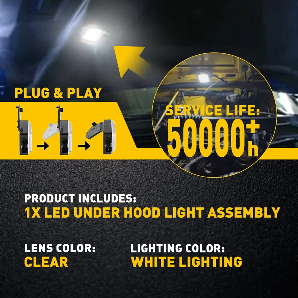 Luz LED debajo del capó para Jeep Cherokee Grand Cherokee 1998-2001/98-07 Wrangler Foto 4 de 4