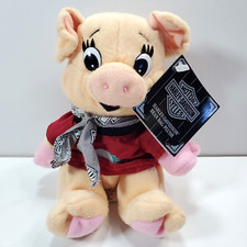 Vintage 1997 Harley Davidson RACER Hog Pig Bean Bag Plush Stuffed Animal Toy
