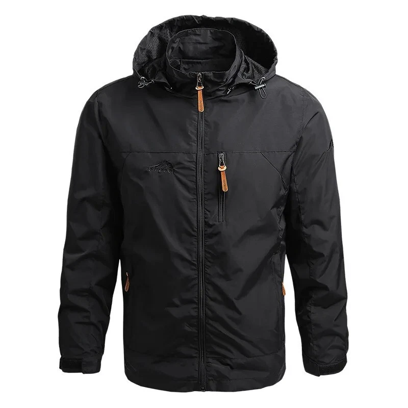 Mens Waterproof Windbreaker Rain Jacket Hooded Soft Shell Outdoor Grey Coat
Opens in a new window or