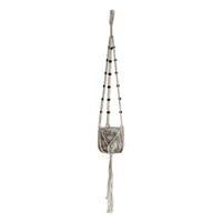 Pflanze Seil Halter Weiß Handarbeit Geflochten Jute Mit Perlen Von Madam Stoltz