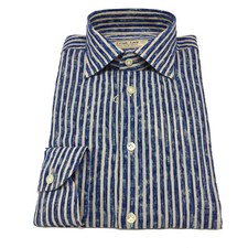 ICON LAB 1961 Mens Shirt Blue / Beige Stripes...