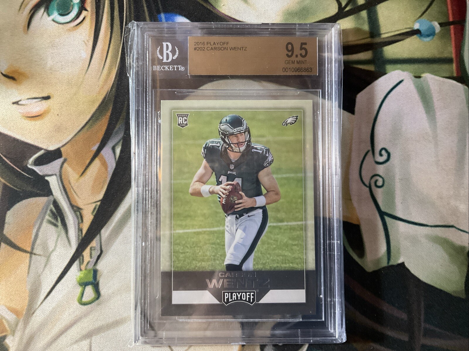 2016 Panini PLAYOFF  CARSON WENTZ  Rookie RC BGS 9.5 Gem Mint!