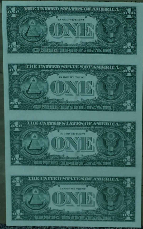 🇺🇸 4 - Uncirculated 2003 United States $1 Uncut Sheet Notes - Image 2 of 2