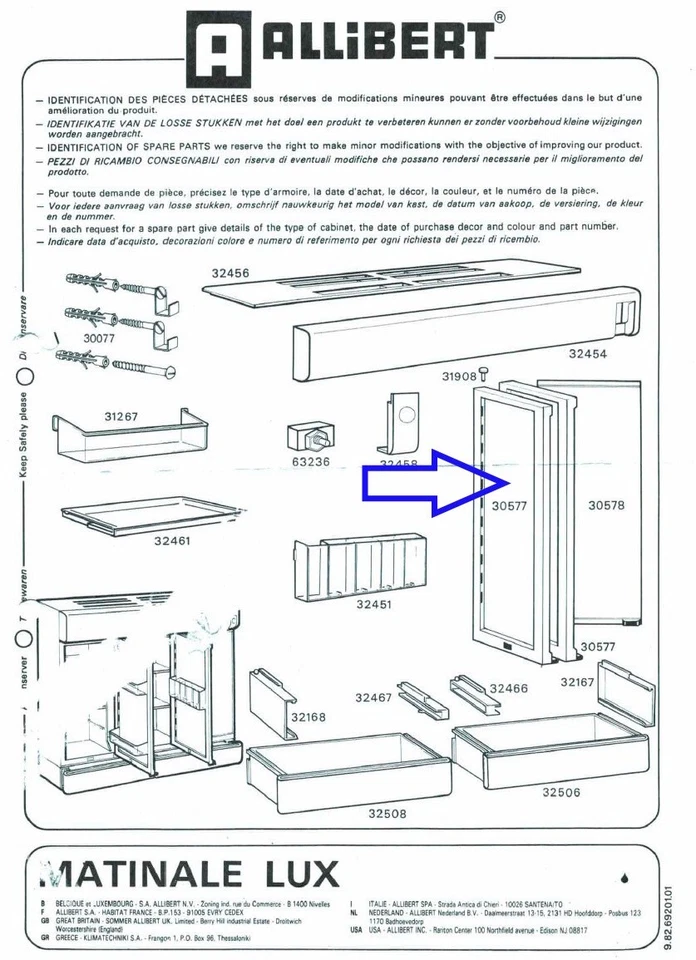 Allibert Matinale Lux A59 Bad-Schrank: gebrauchter Spiegel / Miroir / 1 piece - Bild 2 von 4