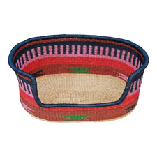 Dog Bed,Woven Rattan Dog Basket,Pet Bed Basket 24x15 in,Handmade Cat Bed Small