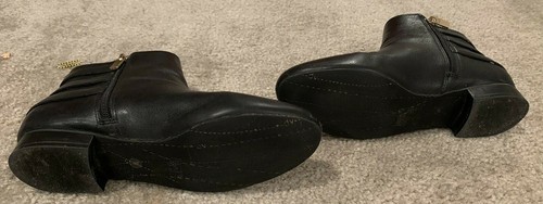 Dolce Vita Bravern Black Leather Short Boot with Gold-Tone Buckles - 8 - Picture 4 of 4