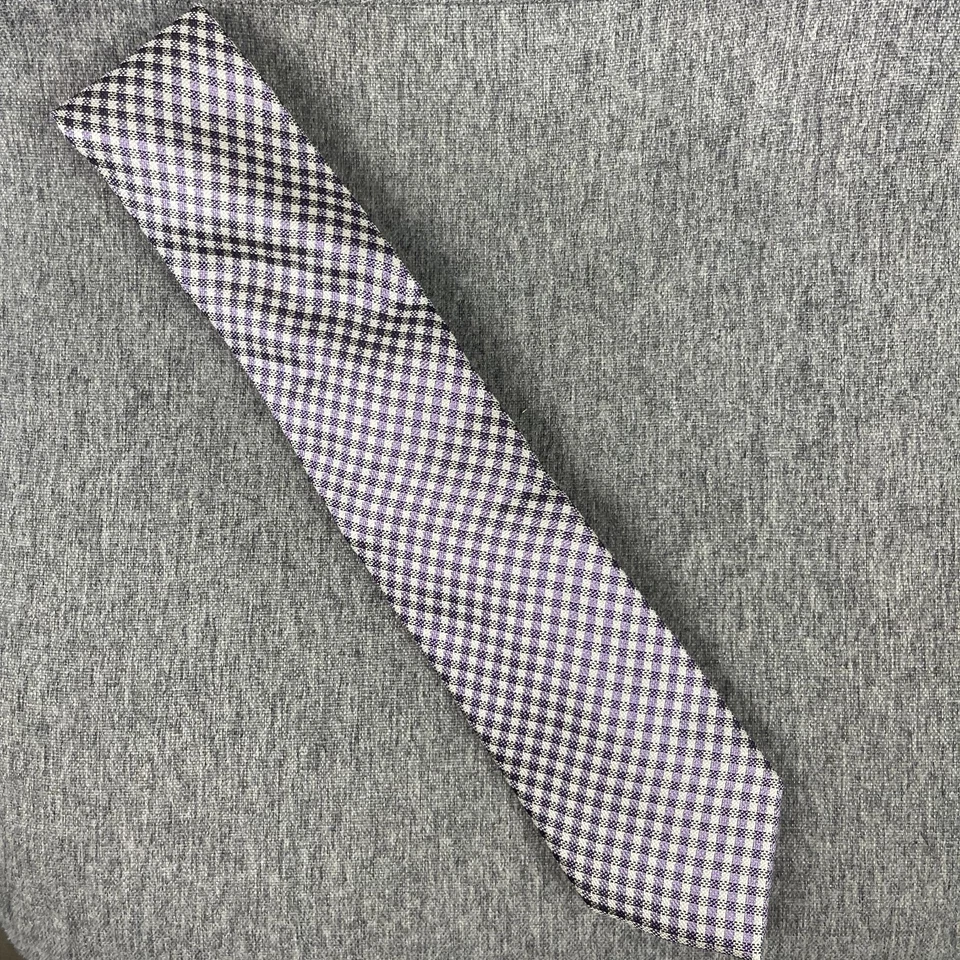 Corbata Samuelsohn 100 % seda para hombre púrpura a cuadros tejida a mano hecha en Italia Foto 2 de 4