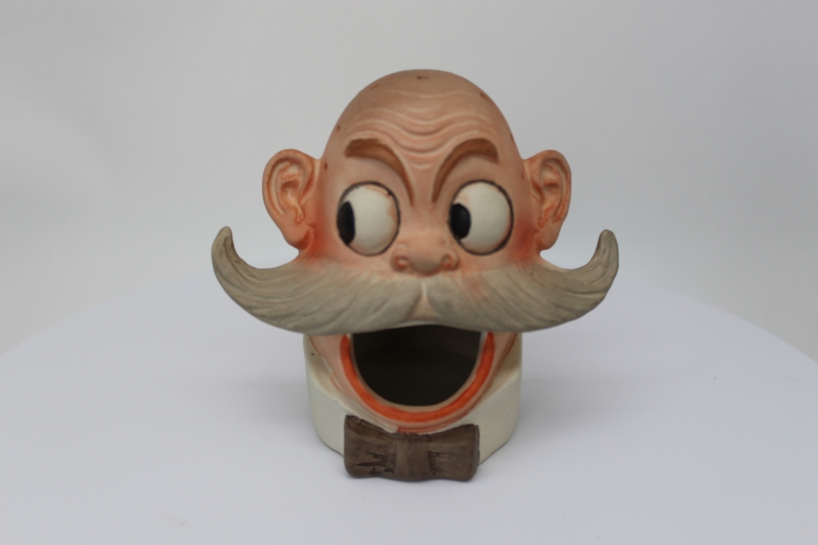 Porcelain Mustache Comic Character Collectible Figurine