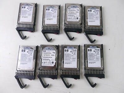 8 Festplatten 4x  HP 146 GB Serial scsi 1 port 10K + 4x HP 146 GB SAS 10K M-4550