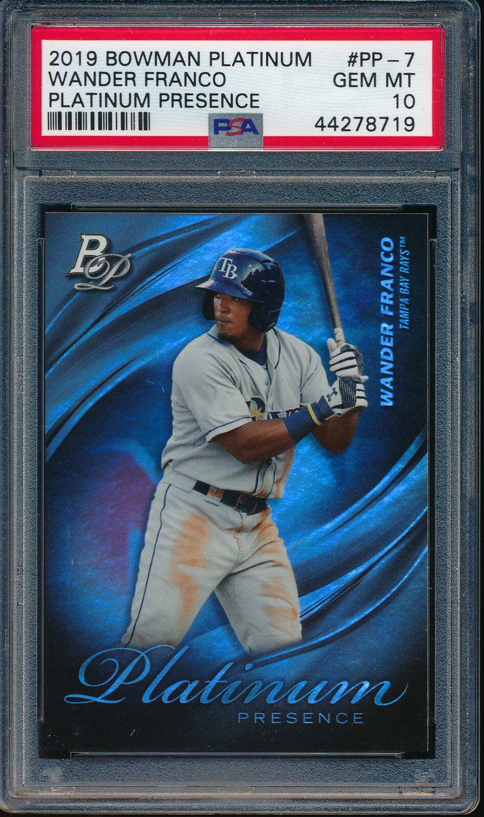 PSA 10 WANDER FRANCO 2019 Bowman Platinum Presence Rays Rookie Card RC GEM MINT