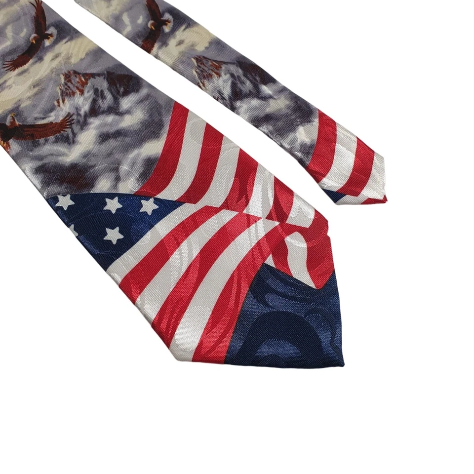 Corbata para Hombres Steven Harris Diseñador Bandera Americana Águila Oficina Trabajo Informal Papá G Foto 2 de 4