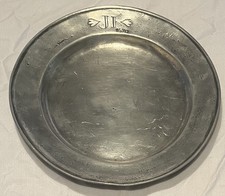 Large Pewter Plate Charger Dated 1670 - Marked/Stamped Handmade