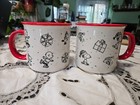 2 Peanuts Charlie Brown Snoopy Skating Winter Snow Gifts Mug Cup Speckled red — photo 4
