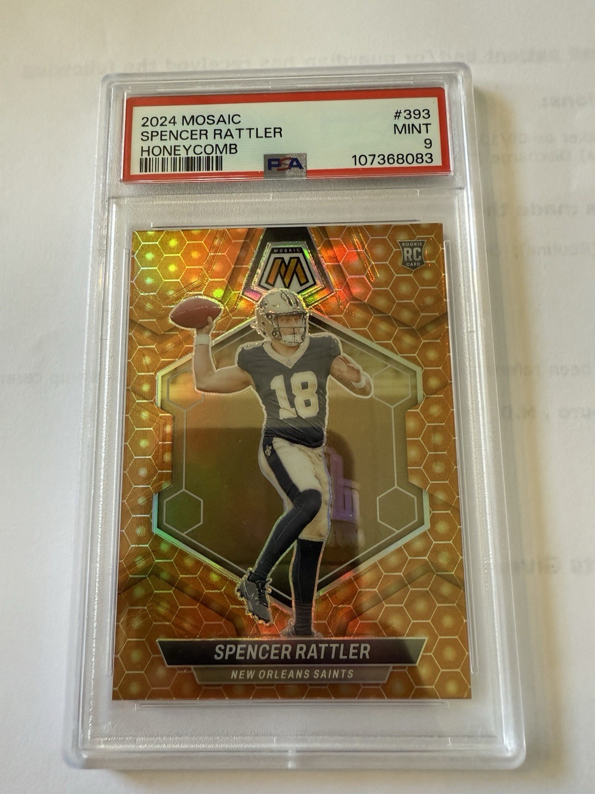 2024 Panini Mosaic - Rookies Spencer Rattler #393 Honeycomb Prizm (RC)