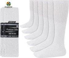 Tube Socks Men 6 Pairs Premium Cushion Cotton over the Calf Athletic Knee High S