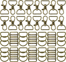 56 Pieces D Rings for Purse Bag Hardware Purse Hardware for Bag Making Buckles