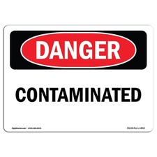 Contaminated OSHA Danger Sign Decal for Business, Construction Site, Warehouse