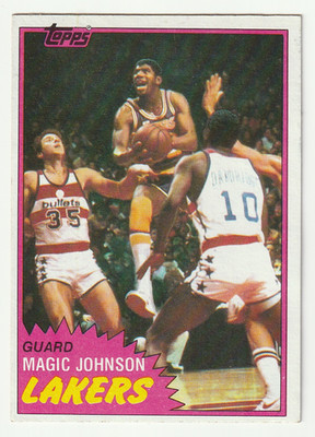 MAGIC JOHNSON 1981-82 TOPPS #21/ 2ND YEAR CARD / 1ST ALONE / LOS ANGELES LAKERS