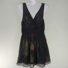 Pins & Needles Urban Outfitters Black Multicolor V Neck Sleeveless Dress Sz. 4