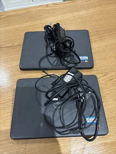 Dell Chromebook 3100 Celeron N4020  4GB RAM 16GB eMMC 11.6” X2 & charger NOTES