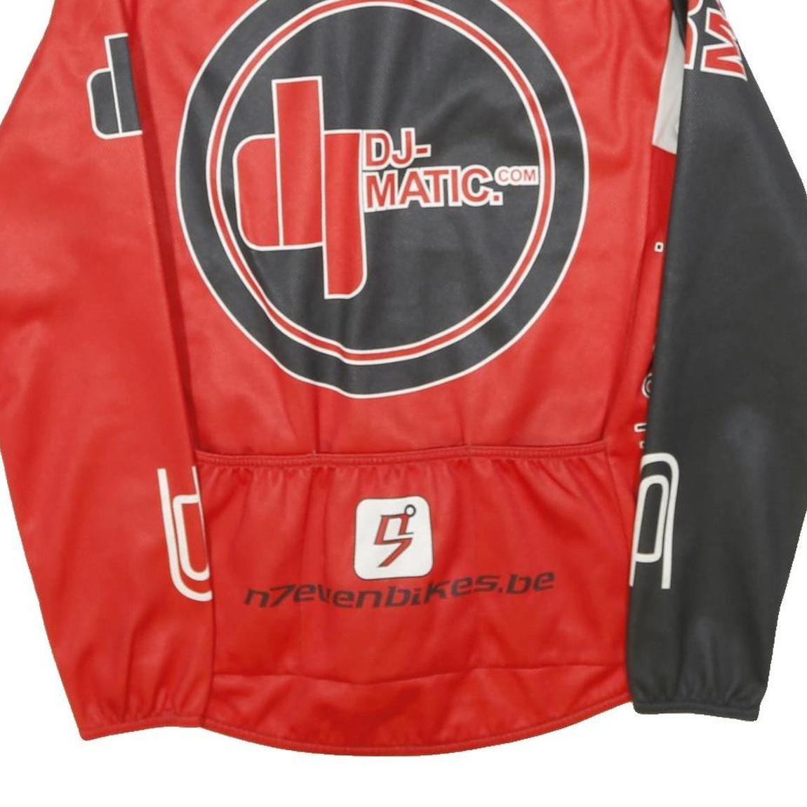 BIORACER Mens Black & Red Graphic Cycling Jersey M Long Sleeve Zip Neck image 6