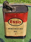 Vintage Esso Oil Can 1930s, 40s, Penetrating Oil , this Survivor is Not empty