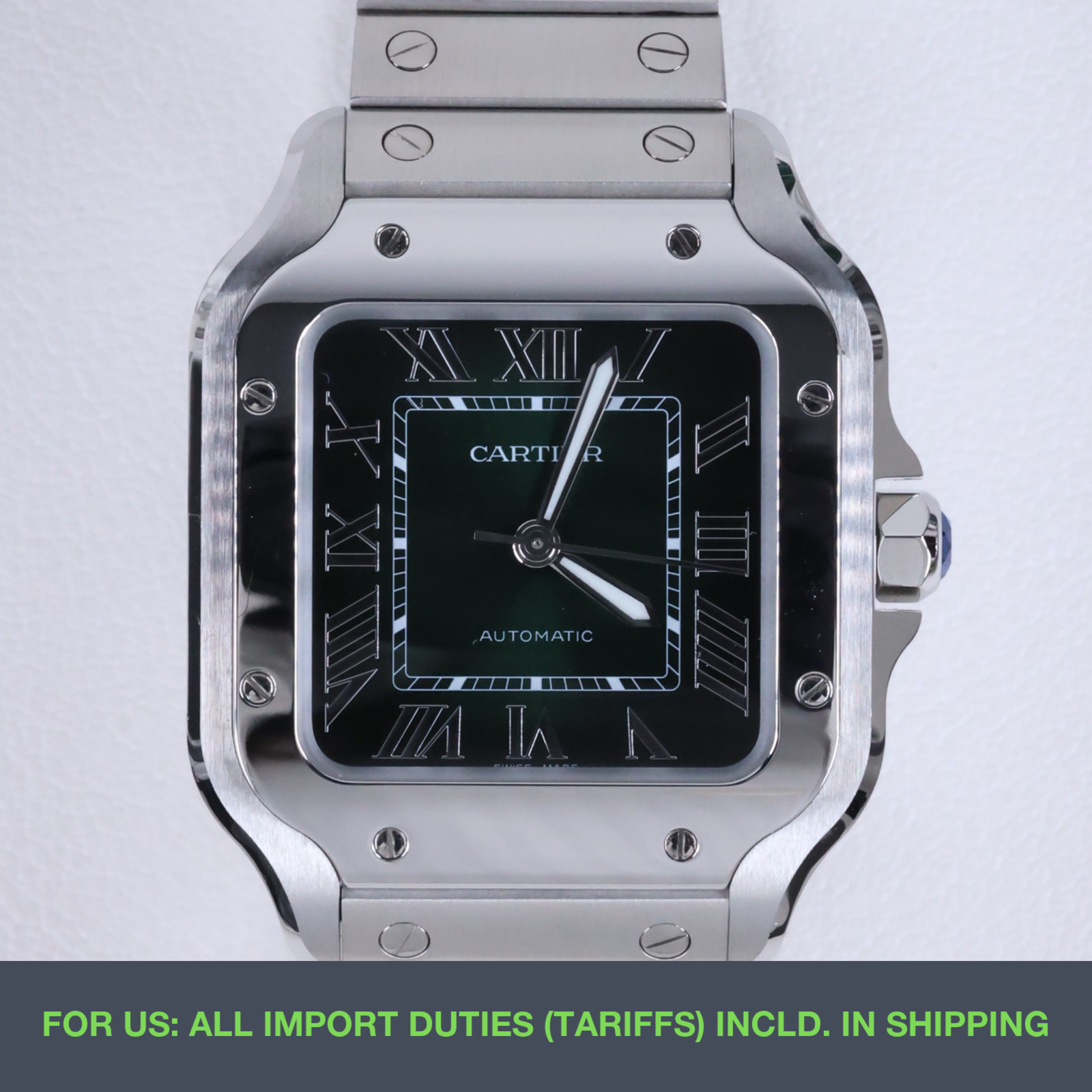 Cartier Santos de Cartier MM WSSA0061 41.9mm Green Dial Full Set No.75472