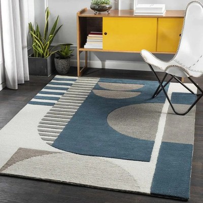 Neu Handgetuftet 100 % Wolle Teppich Farbe Mehrfarbig Handgefertigt Luxus Tep...
