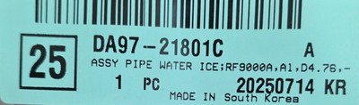 NEW OEM DA97-21801C Samsung Refrigerator ASSY PIPE WATER ICE 