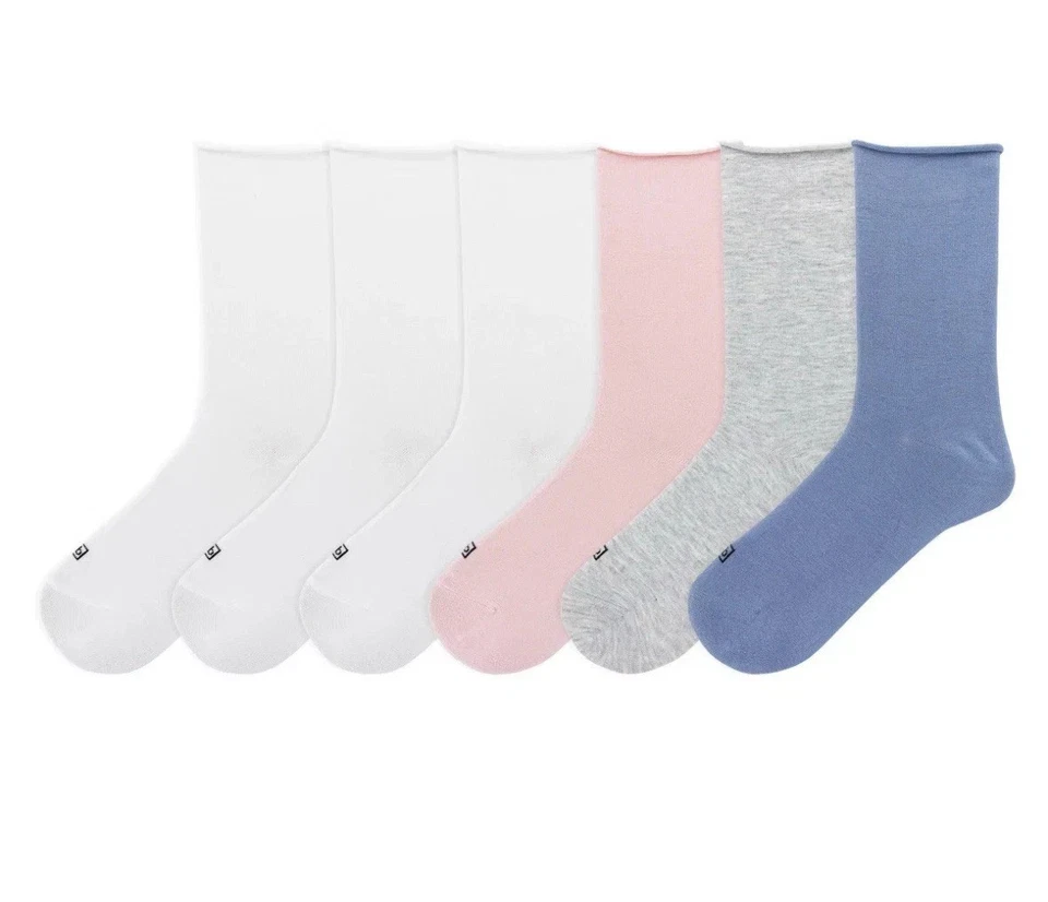 K. Bell Mujer 6 Pares Modal Roll Top Crew Calcetines, Multi, Talla de Zapato: 5.5-10 Foto 3 de 4