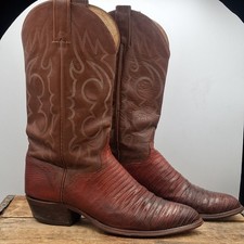 Vintage Imperial Teju Lizard Cowboy Boots 10.5 D Exotic Leather USA Made Western