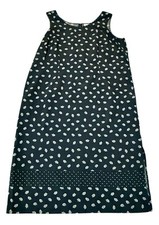 Vintage Kathy Lee Shift Dress Plus Size 24-W Black/White Sleeveless Sundress