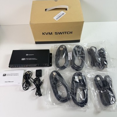 KVM Switch Displayport 1 Monitor 4 Computers EDID 4K 144hz Hotkey