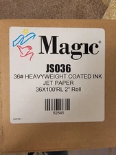 **SALE!!   Magic 36# Heavyweight coated ink jet paper 36x100' RL 2" roll