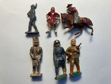 Lot of 6 Vintage1930s Barclay  Manoil Lead and Cast Iron Soldiers, Ice Skaters