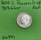 2000 S Roosevelt Dime 10c Gem DCam Proof 90% Silver