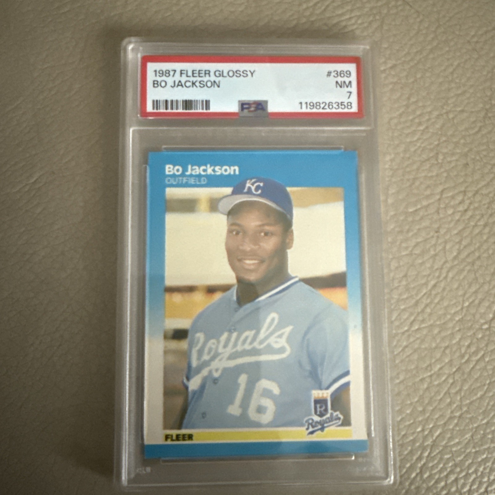 1987 Fleer Bo Jackson #369 Glossy RC PSA 7 Kansas City Royals