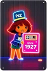 PEZ Candy Dispenser Girl Vintage Tin Metal Signs Home Décor 8x12