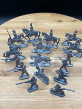 Vintage Lot of 16 Pewter Figures Knights Horses Soldiers