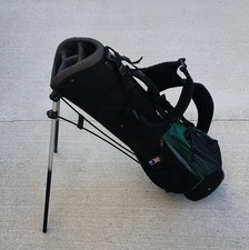 USKG US Kids Junior 4-Way Golf Stand Bag Black Green 30.5  Tall Dual Carry Strap